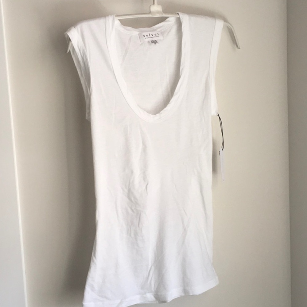 Velvet cap sleeve tee. New with tags